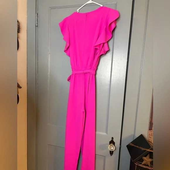 Lilly Pulitzer Anya hot pink Ruffle Jumpsuit - Picture 3 of 5